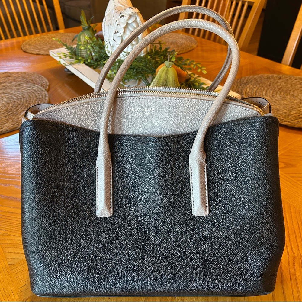 Kate Spade Black and Taupe/Tan Tote Bag